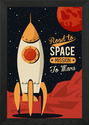 Weltraummission Mond gerahmtes Wandbild Poster Leinwanddruck Bild