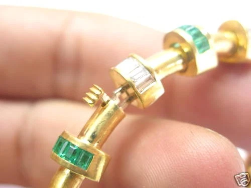 Charles Krypell Diamond Emerald 18KT Bracelet Yellow Gold — 第 4/4 张图片