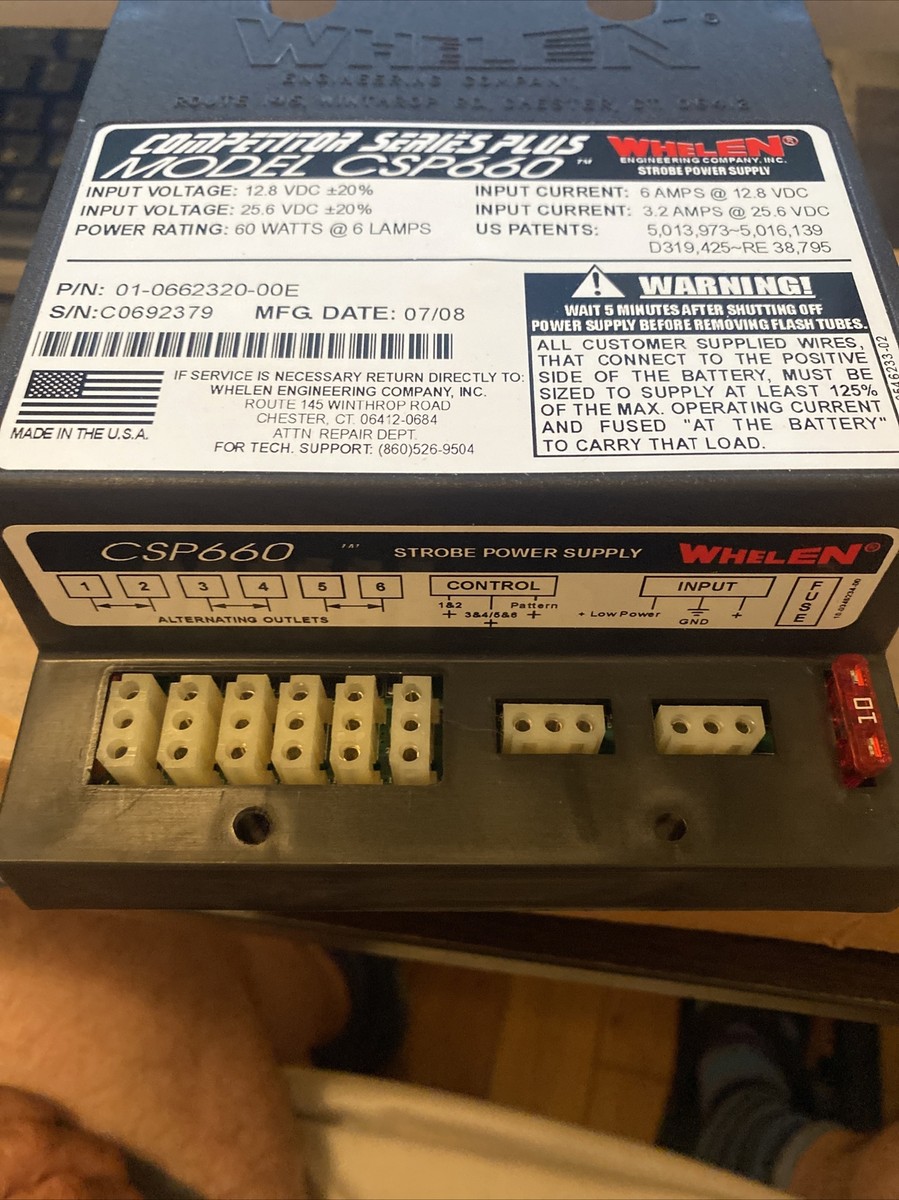 WHELEN Competitor Series Plus Model CSP660. 6 head Strobe Power