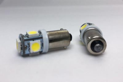 (2)qty PURE White BA9S H6W T11 LED Reverse Polarity Dome Light BMW Mercedes Audi