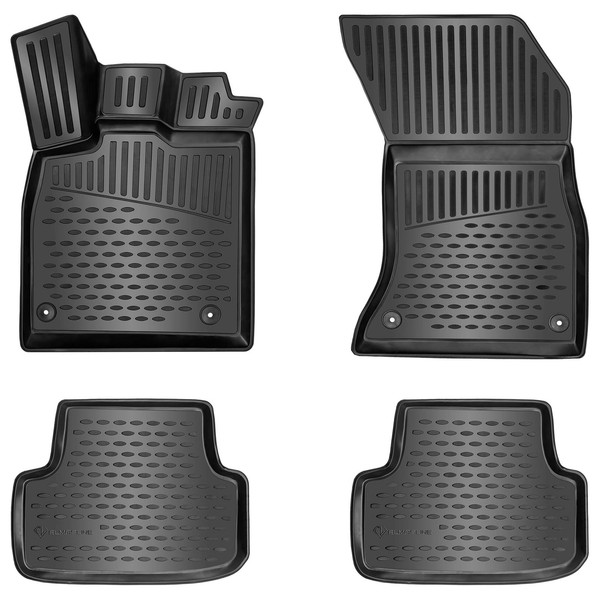 Elmasline 3D Gummimatten Set FüR Audi Q3 Ab 2018 Design FußMatten Hoher 5Cm Rand-image