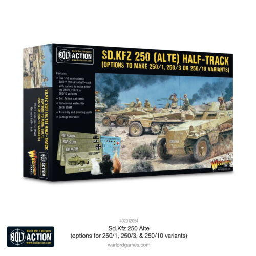 SDKFZ 250 (ALTE) HALF TRACK WARLORD GAMES 1/56 BOLT ACTION 28MM - Afbeelding 1 van 6