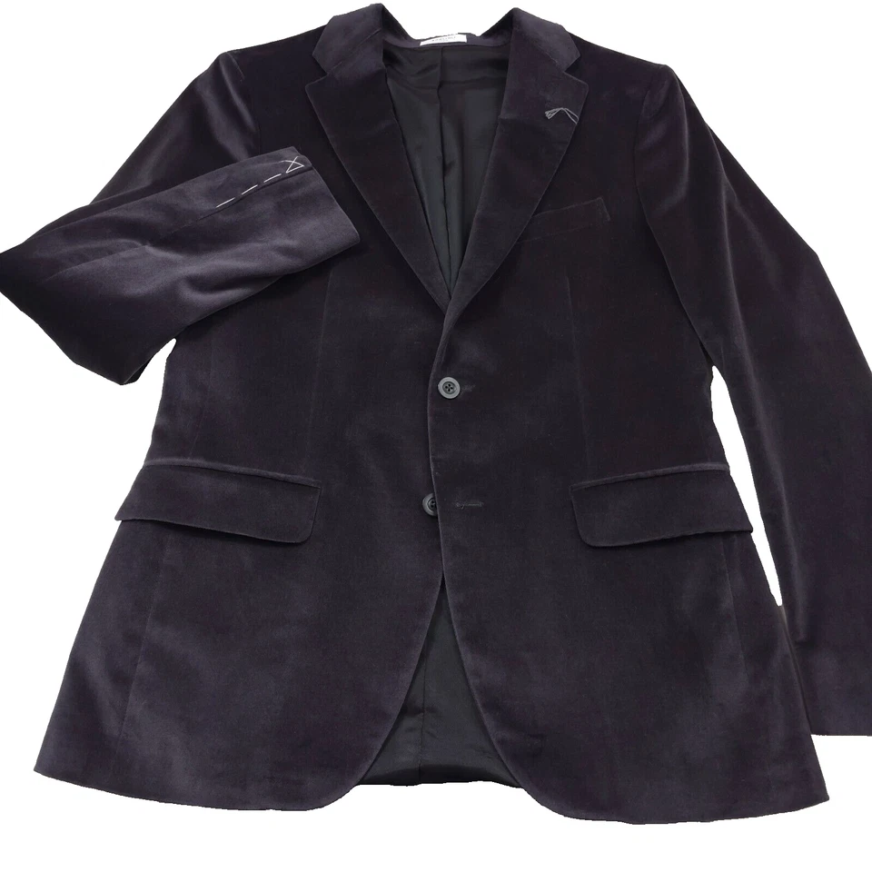 $1695 Boglioli Gris Terciopelo Abrigo Deportivo Blazer Chaqueta Para Hombre Talla 42R (Italia 52R) Foto 3 de 4