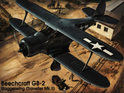 Beech GB - 2 Staggerwing - model airplane kit 170 mm scale 1/48 Roden 447