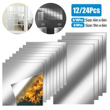 Mirror Tile Reflective Wall Stickers Self Adhesive Film Paper Kitchen Home Decor
