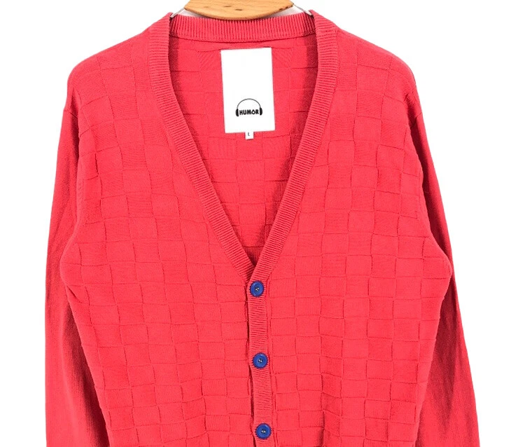 Humor Hombre Jella Cárdigan De Punto Rojo Talla L - Imagen 4 de 4