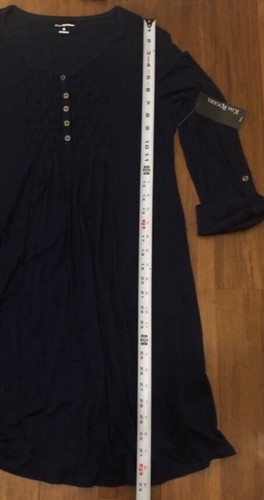 Abito Camicia Blu Nuovo Con Etichetta Kim Rogers Taglia PS Maglia Morbida Leggero - Foto 11 di 17