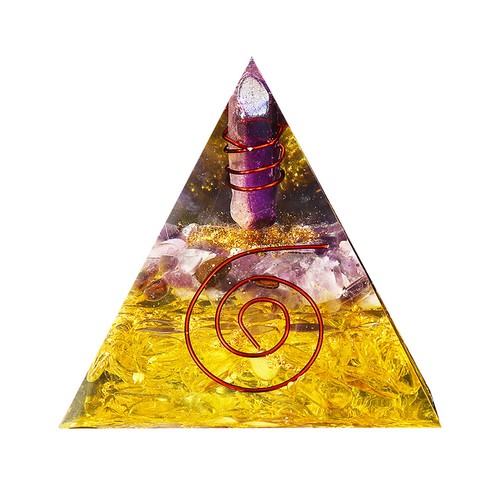 Orgone Pyramid Amethyst Peridot Crystal Healing Energy EMF Protect Meditation - Bild 10 von 15