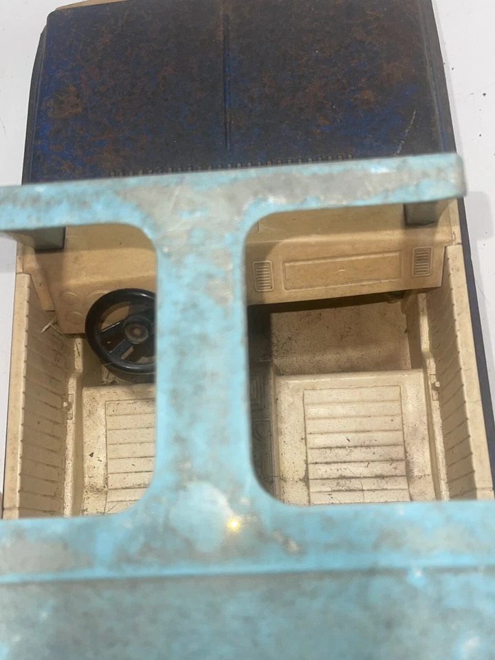 VINTAGE Tonka Bronco 835 TR Large 18” Blue T-Top 1970s Pressed Steel Toy Jeep - Image 2 of 4