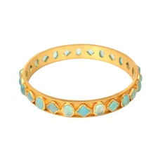 Delicate Chalcedony Gemstone Stacking Eternity Band Bangle Wife Anniversery Gift