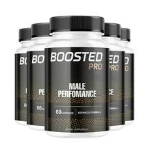5-Pack Boosted Pro Capsules for Male Performance and Energy - 300 Capsules