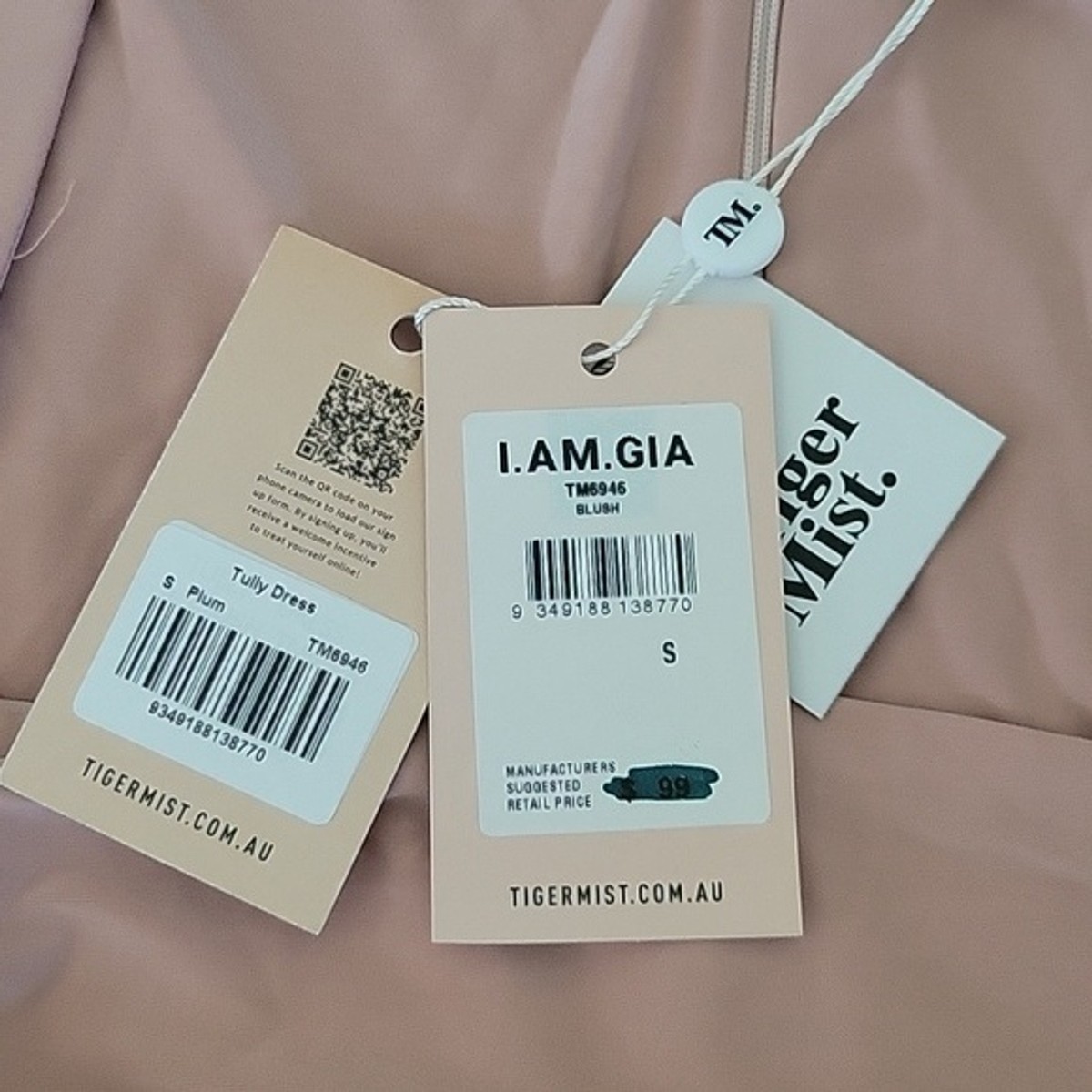 写真 NWT Tiger Mist Tully Long Sleeve Bodycon Dress Ruched Blush Pink
