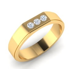 0.18 Ct Round Natural Diamond Wedding Engagement Men's Band 14k Yellow Gold B