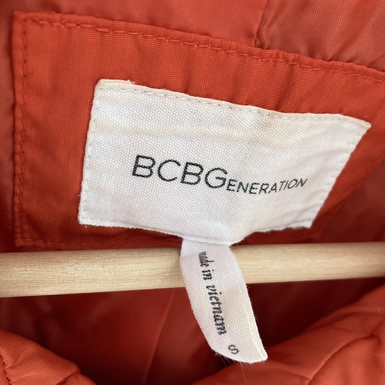 BCBGeneration Orange Quilted Full-Zip Jacket S - image 4