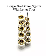 5x HW 55 Gasser Wheels w/ Lettered Rubber Tires for 1/64 Gold Elect Cragar 11/13