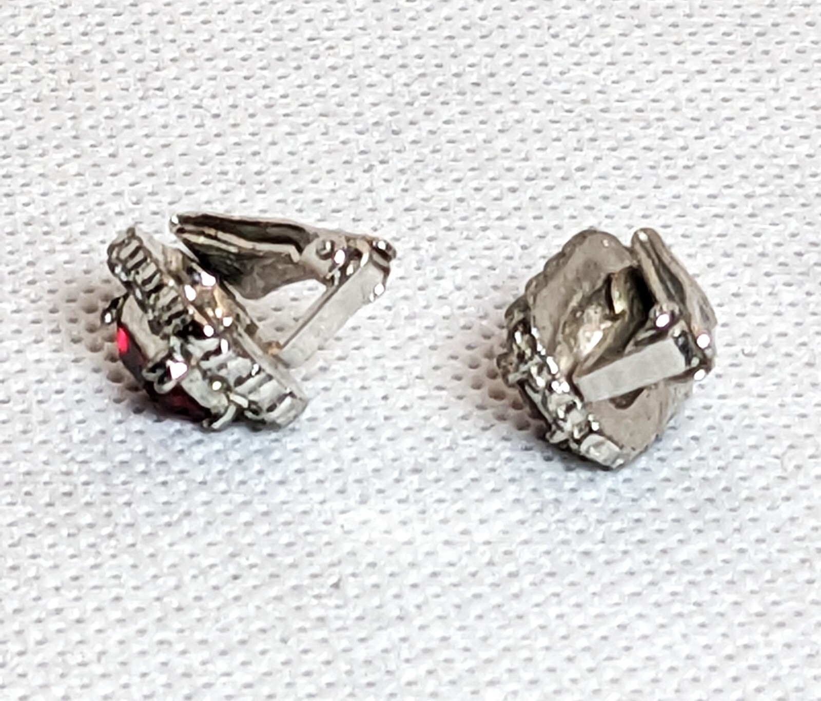 Vintage Bogoff Signed Prong Set Red & Clear Multi… - image 12