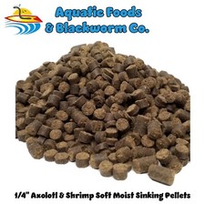 20-lbs 1/4" Soft Moist Sinking Rangen Pellets for Axolotl Shrimp, Snails,
