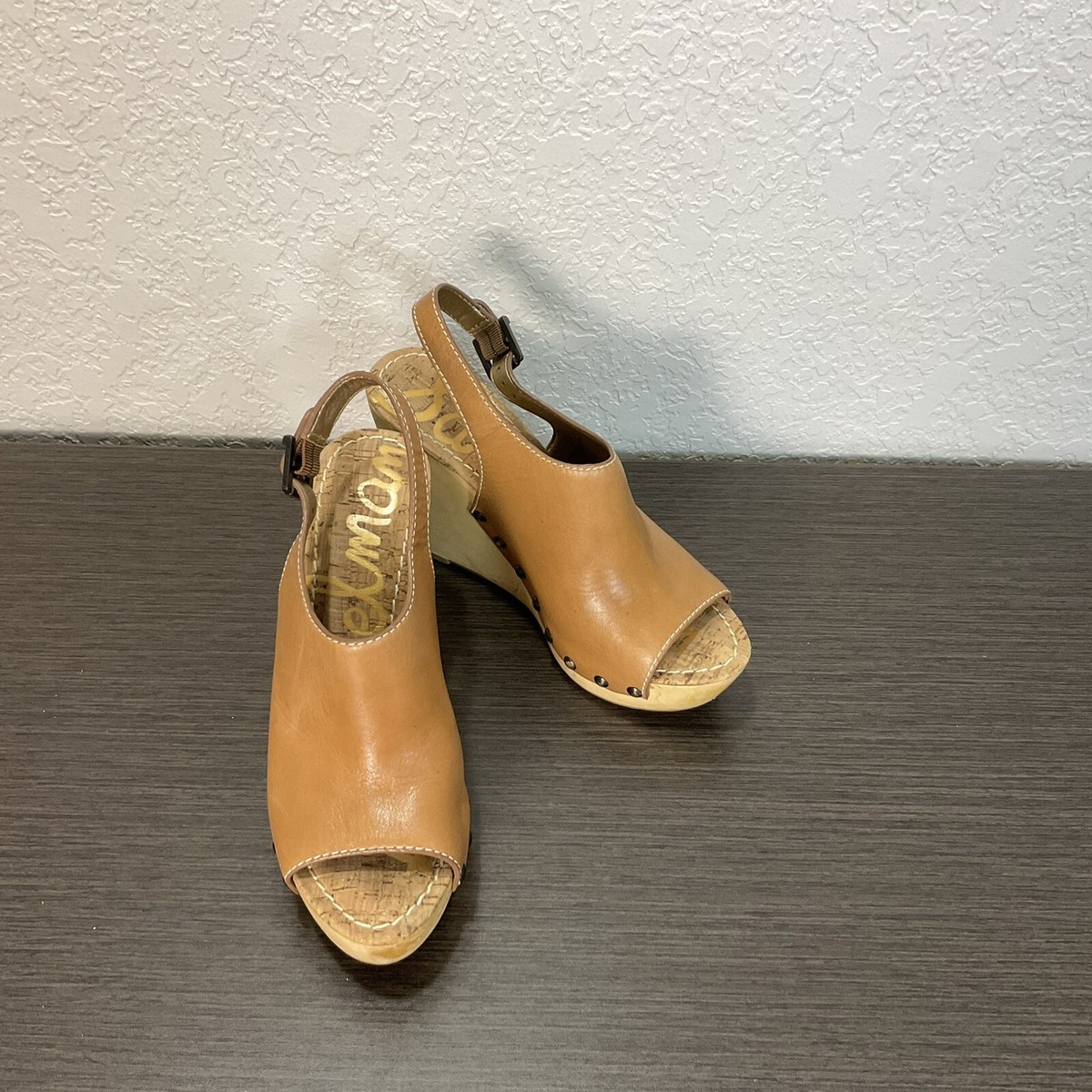 Sam Edelman Camilla Women's SZ 8M Wooden Wedge Sandal