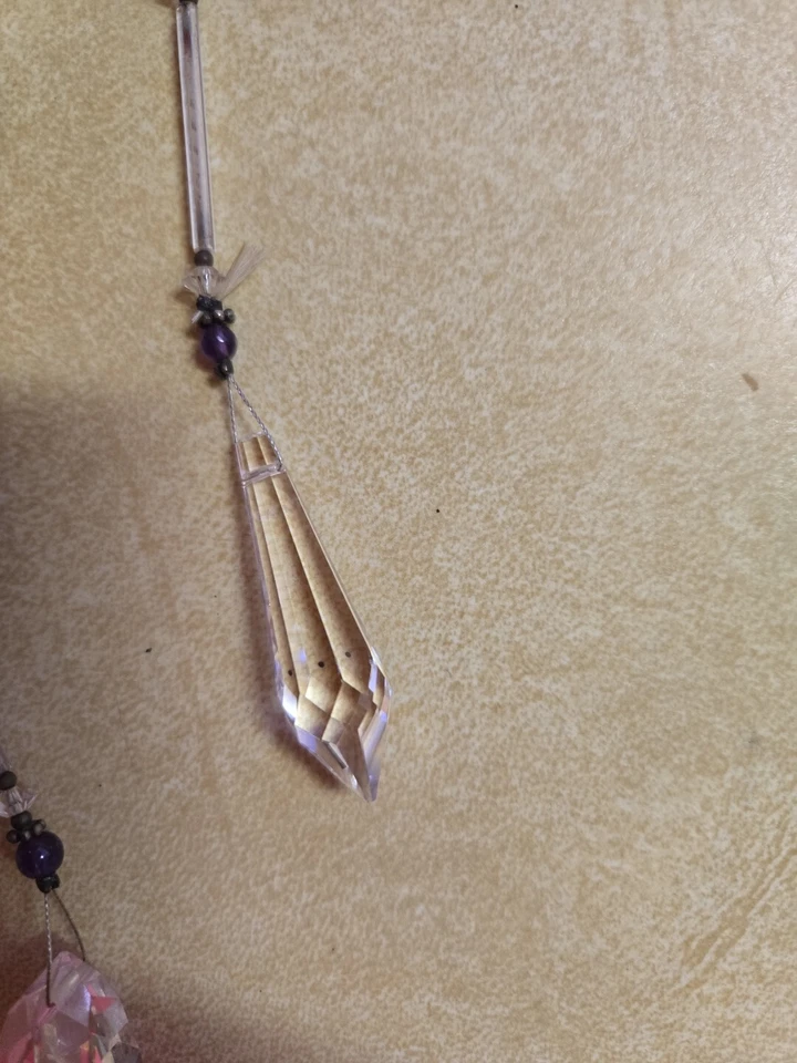 Hermoso Atrapasol Cristal y Amatista Plata de Ley. Foto 4 de 4