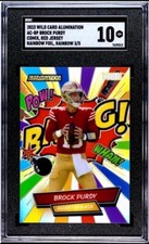 2023 Wild Card Alumination COMIX Brock Purdy 3/5 Rainbow Foil BANG GEM 10  49ers