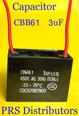 CBB61 3uF 3mF Motor Ceiling Fan Capacitor replacement 2-Wire 450VAC 50/60 HZ