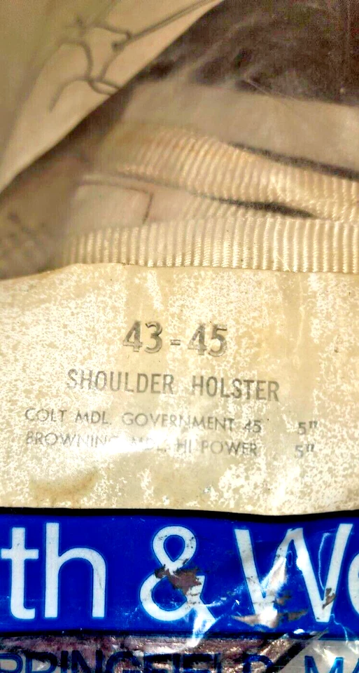 Smith & Wesson RH Shoulder Holster Model 43-45 COLT 45 1911 5" HI-POWER 5" NOS - Image 3 of 4