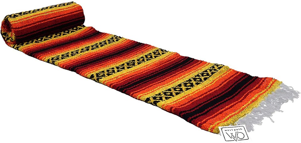 Coperta Messicana Del Poncio Di Festa Nei Colori Luminosi Immagine
