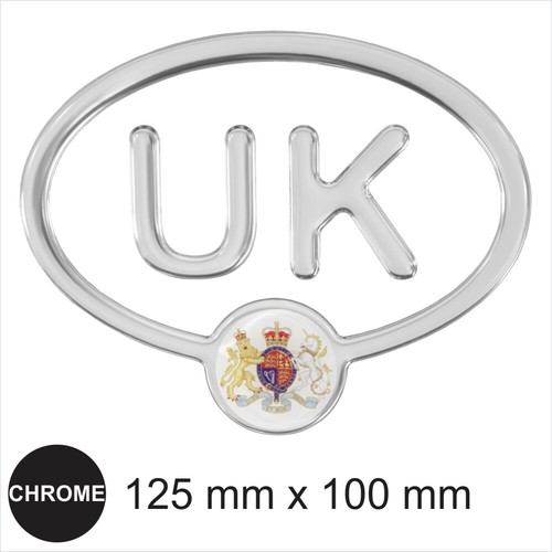 GB Oval Retro Metallic Silber Auf Schwarz Aufkleber Kuppel