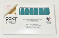 Color Street Nail Polish Strips BRAVE AND BOLD Metallic Teal NEW Sealed