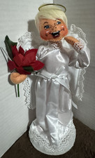 ANNALEE Doll 9in Poinsettia Angel White Satin 2020 660220