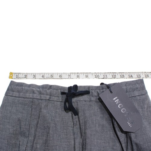 Incotex NWT Chinos / Casual Pants Sz 54 (US 38) Carrot Fit in Blue Cotton/Linen - Picture 7 of 14