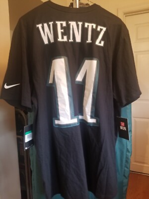 The Nike Tee Eagles Men's T-Shirt XL Black Wentz #11 Short Sleeve 30''L NWT 