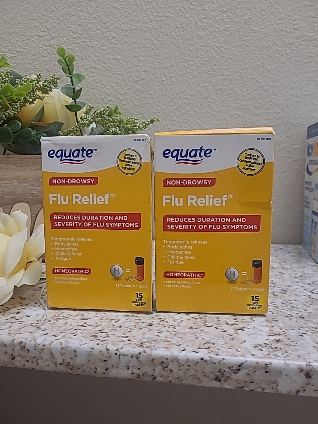 Flu Box Equate Non-Drowsy Flu Relief 15 Fast Dissolving Tablets 15Ct Pack Of 2 ...