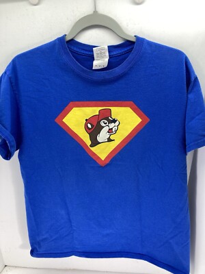 Bucees Buc-ees Shirt TShirt Women Size Medium Blue Short Sleeve Double Sided
