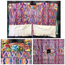 Vintage Hand-Woven HUIPIL Poncho San Pedro Sacatepequez 50x38 Made in GUATEMALA