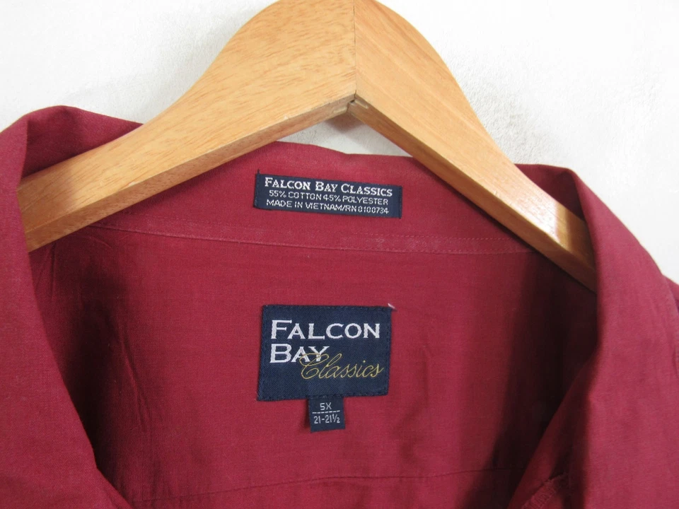 Camisa Falcon Bay Guayabera Roja Yucatán México Cubana Manga Corta 4 Bolsillos 5XL Foto 4 de 4