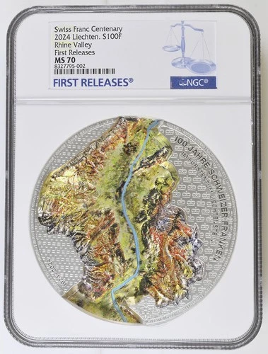 2024 Liechtenstein 100 Years of the Swiss Franc 1 Kilo Silver NGC MS70 First Rel