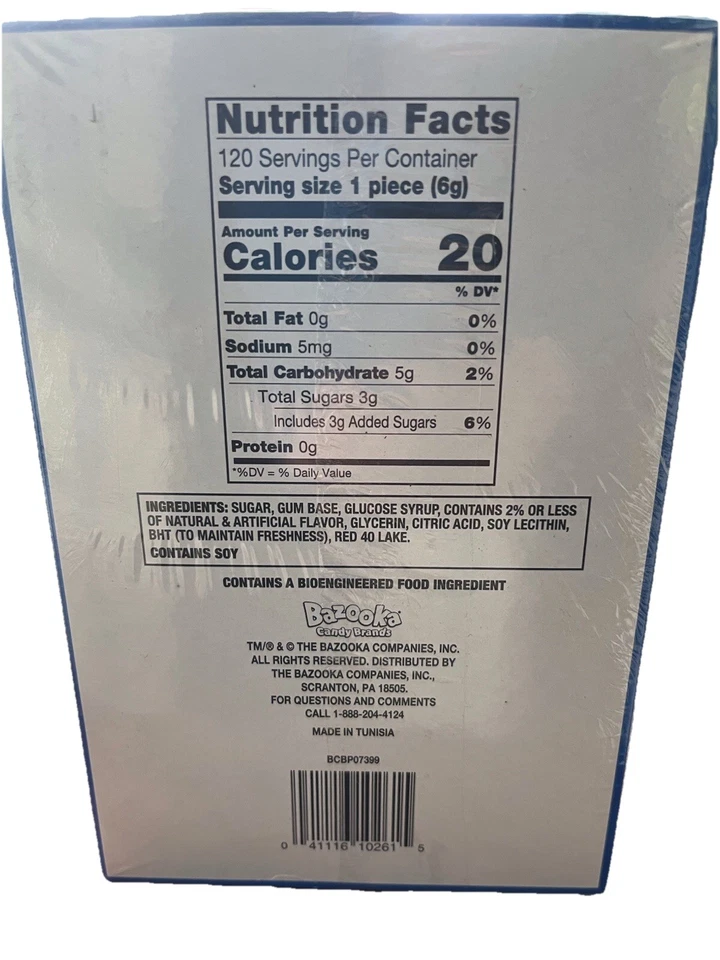 Original Bazooka Bubblegum 10 Piezas (ESTUCHE de 12) Throwback Bubble Gum ENVÍO GRATUITO Foto 4 de 4