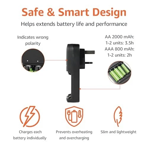 Amazon Basics Rechargeable Batteries NiMH, AAA 800mAh 4-Pack + AA 2000mAh 4 Pack - Image 3 of 4