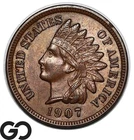 1907 Indian Head Cent Penny, BU++, Reverse Carbon