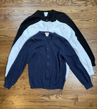 Crewcuts Girls Three-Pack Lightweight Cardigan Bundle Black, White, Navy Sz 10
