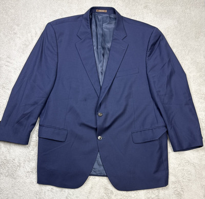 Peter Millar Blazer Sport Coat, Men s, 48R, Blue, Wool, Two Button, Double Vent
