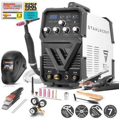 STAHLWERK Schweißgerät 2-in-1 Kombi AC/DC WIG 200 ST IGBT ARC/MMA-Inverter 200A