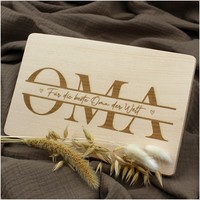 FrüHstüCksbrettchen Mit Laser Gravur 23,5X15Cm Buchenholz Geschenk 03 Oma