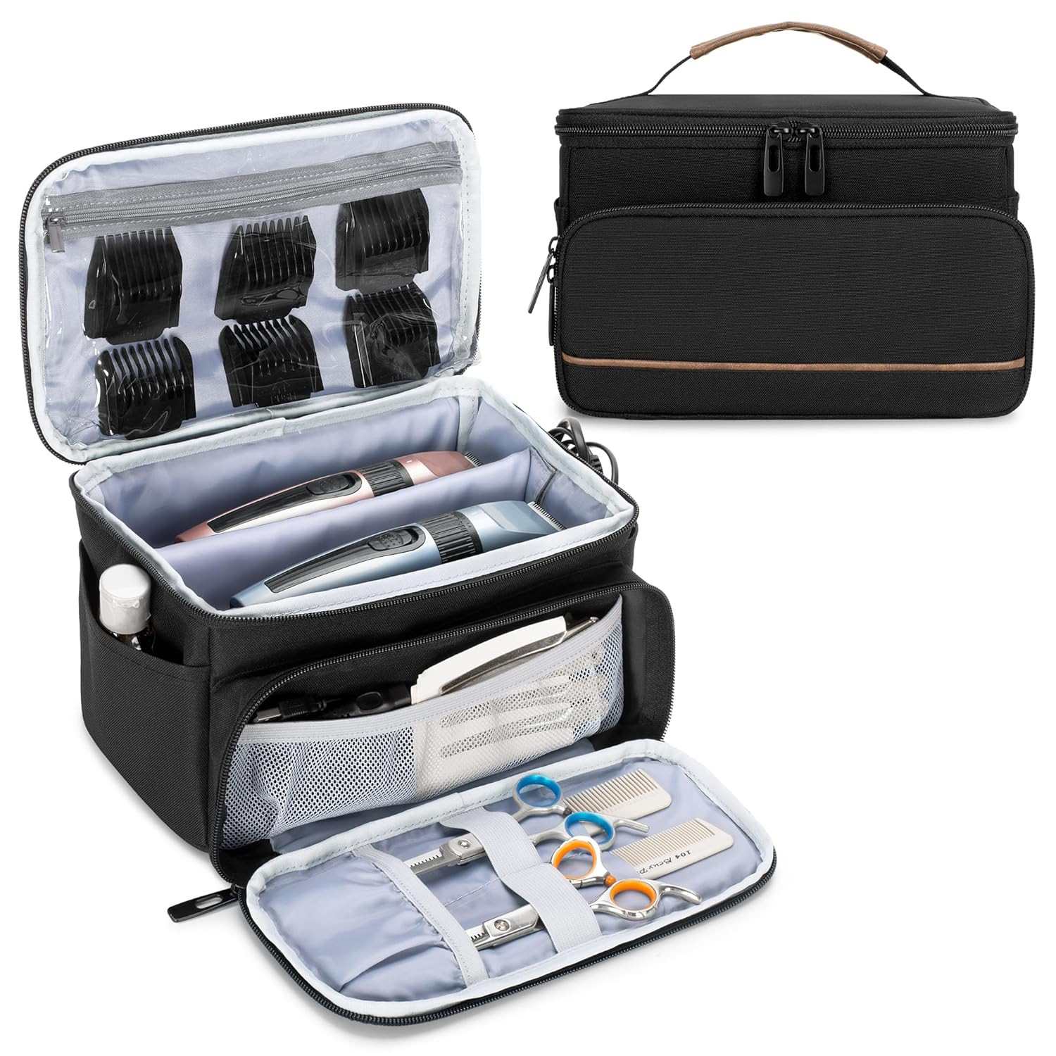 Barber Bag for Hair Clippers, Men Trimmer Travel Case Compat