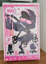 Bayer Design Kombi-Puppenwagen Xeo Sterne dunkelblau rosa 3091