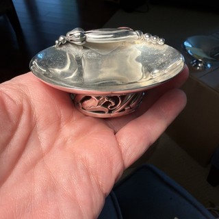 La Paglia Sterling Silver Trinket Dish With Floral Vine Peapod? Motif 82 g