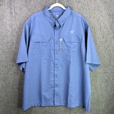 Boy Scouts of America Casual Button-Up Shirt Men's Blue 2XL Polyester