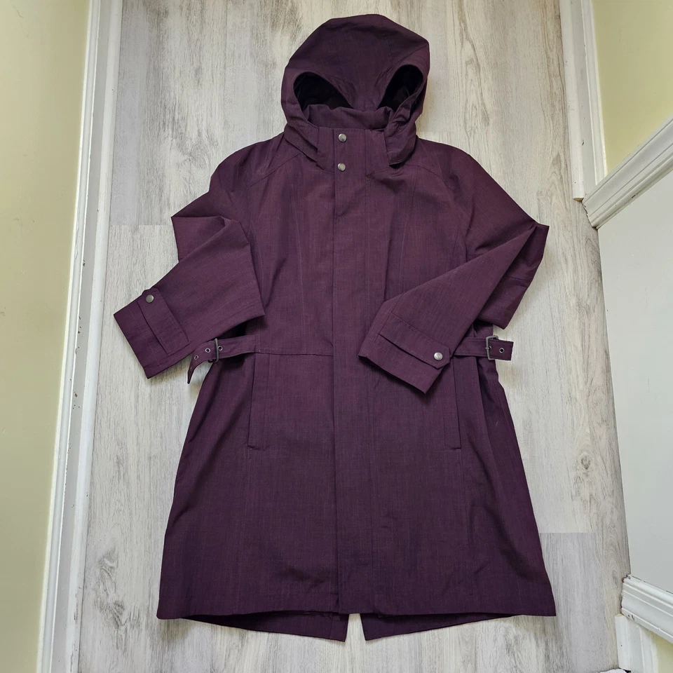 Gabardina Kirklands Signature granate capucha extraíble XL Foto 3 de 4