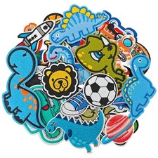 Iron on Patches for Boys, Assorted Embroidered Iron on/Sew on Decorative Appliqu